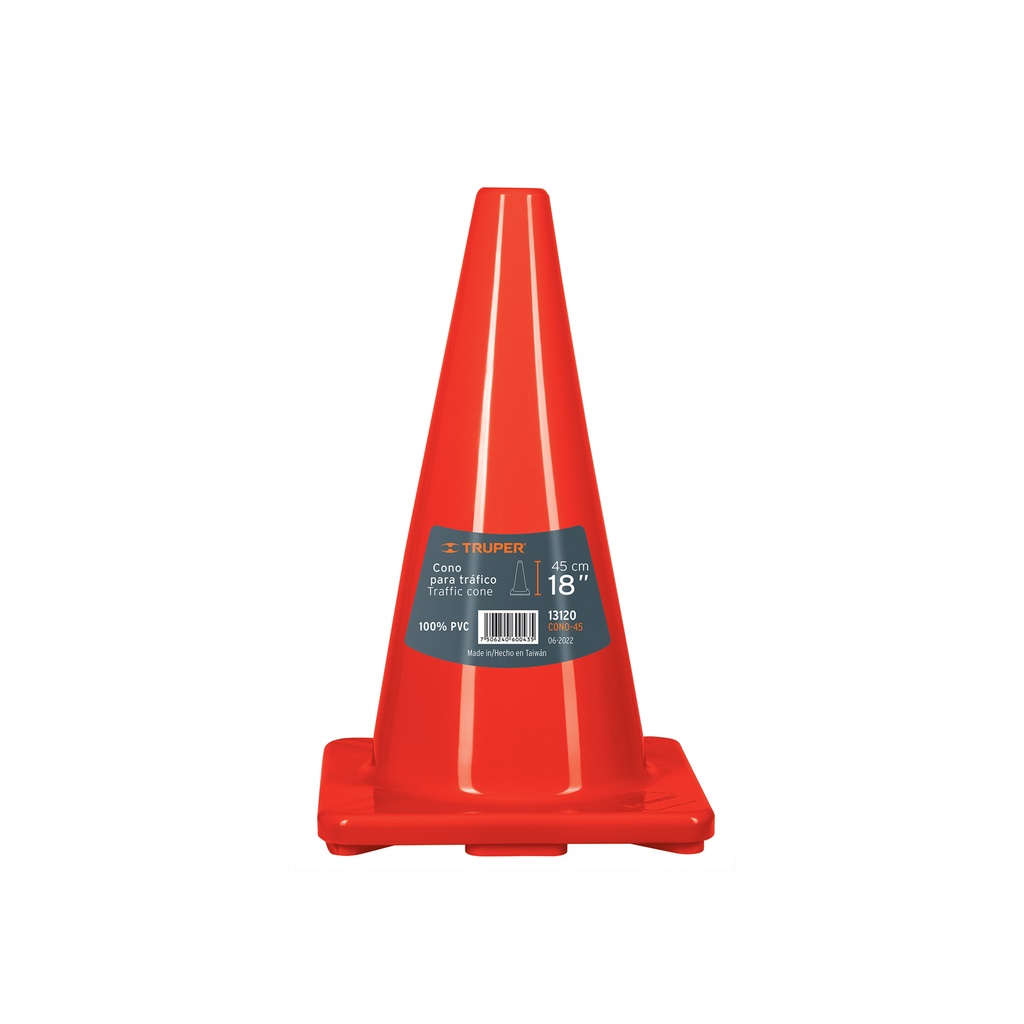 Cono de precaución de 45 cm de PVC, Truper - Pag 360