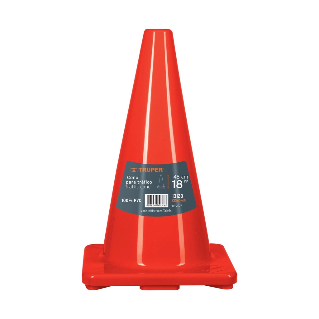 Cono de precaución de 45 cm de PVC, Truper - Pag 463