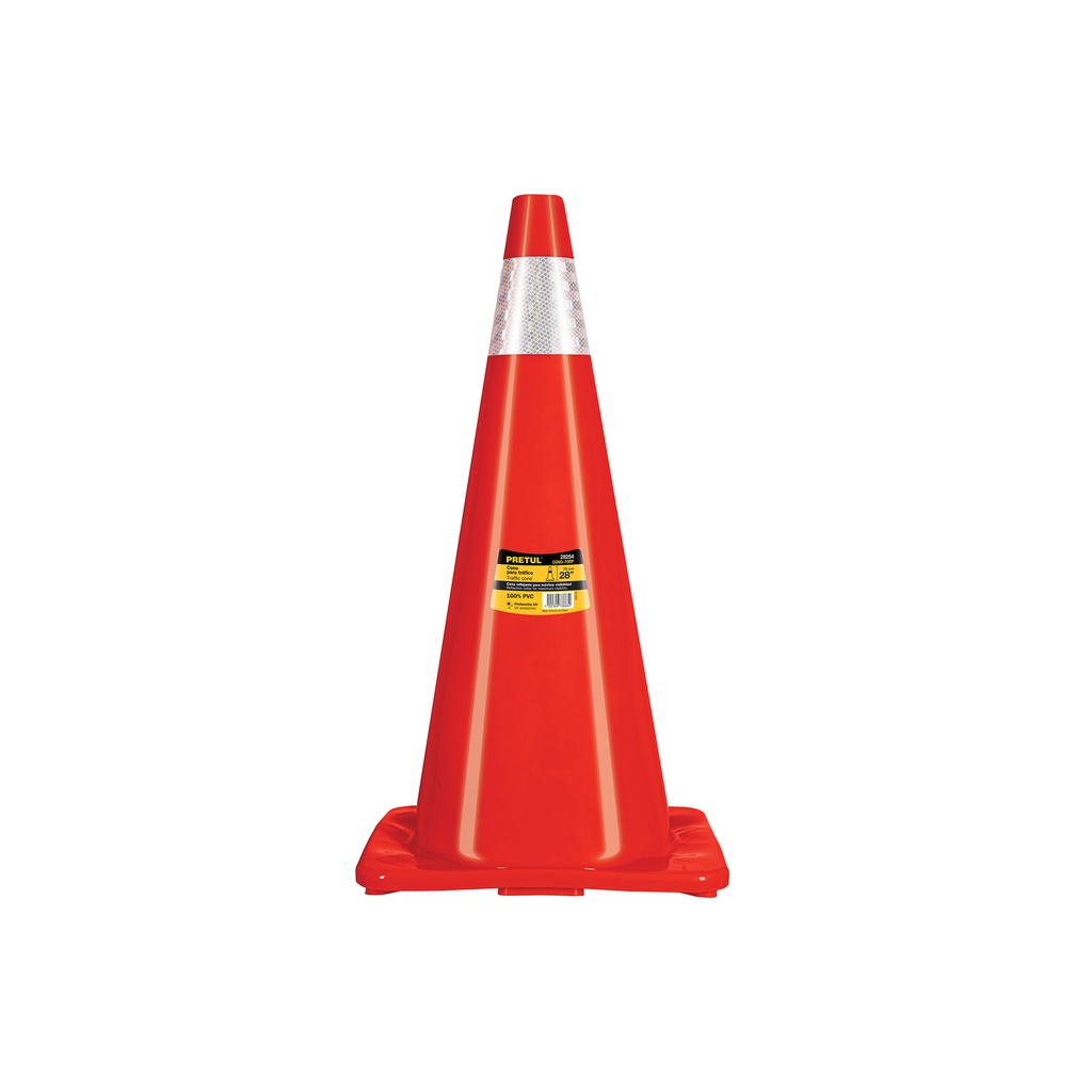 Cono de precaución de 70 cm de PVC con reflejante, Pretul - Pag 360