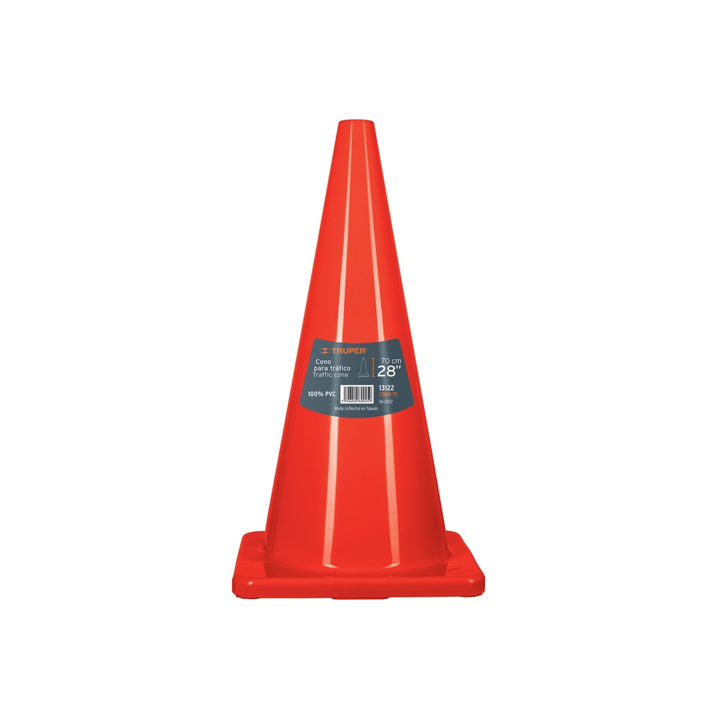 Cono de precaución de 70 cm de PVC, Truper - Pag 360