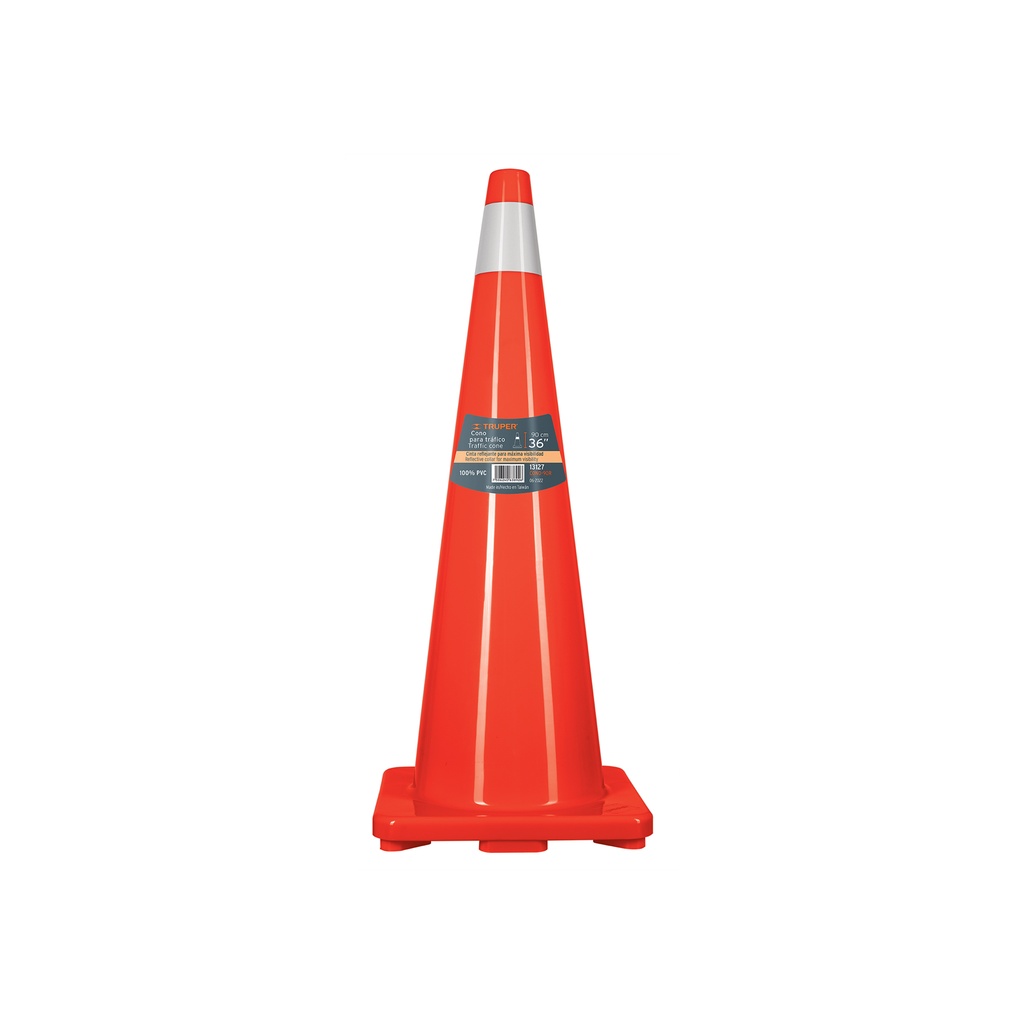 [T13127] Cono de precaución de 90 cm de PVC con reflejante, Truper