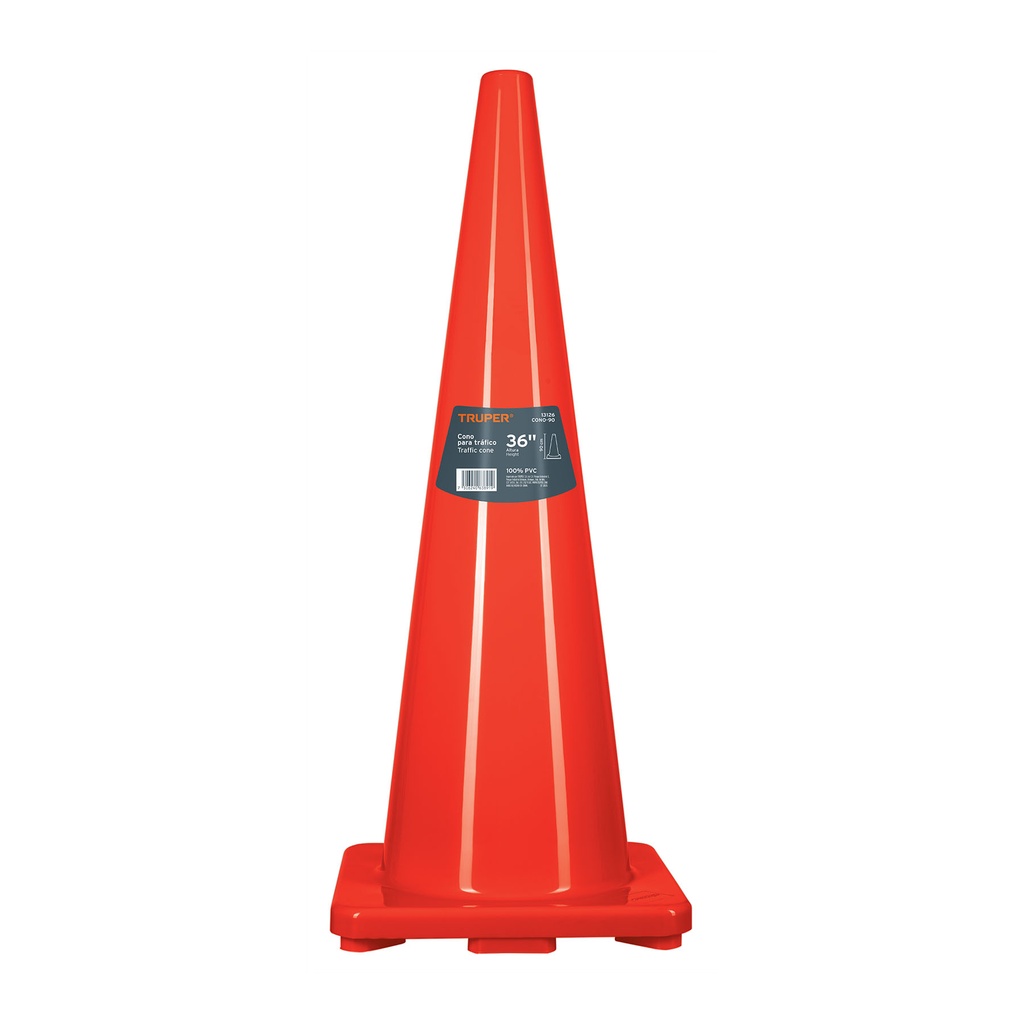 [T13126] Cono de precaución de 90 cm de PVC, Truper