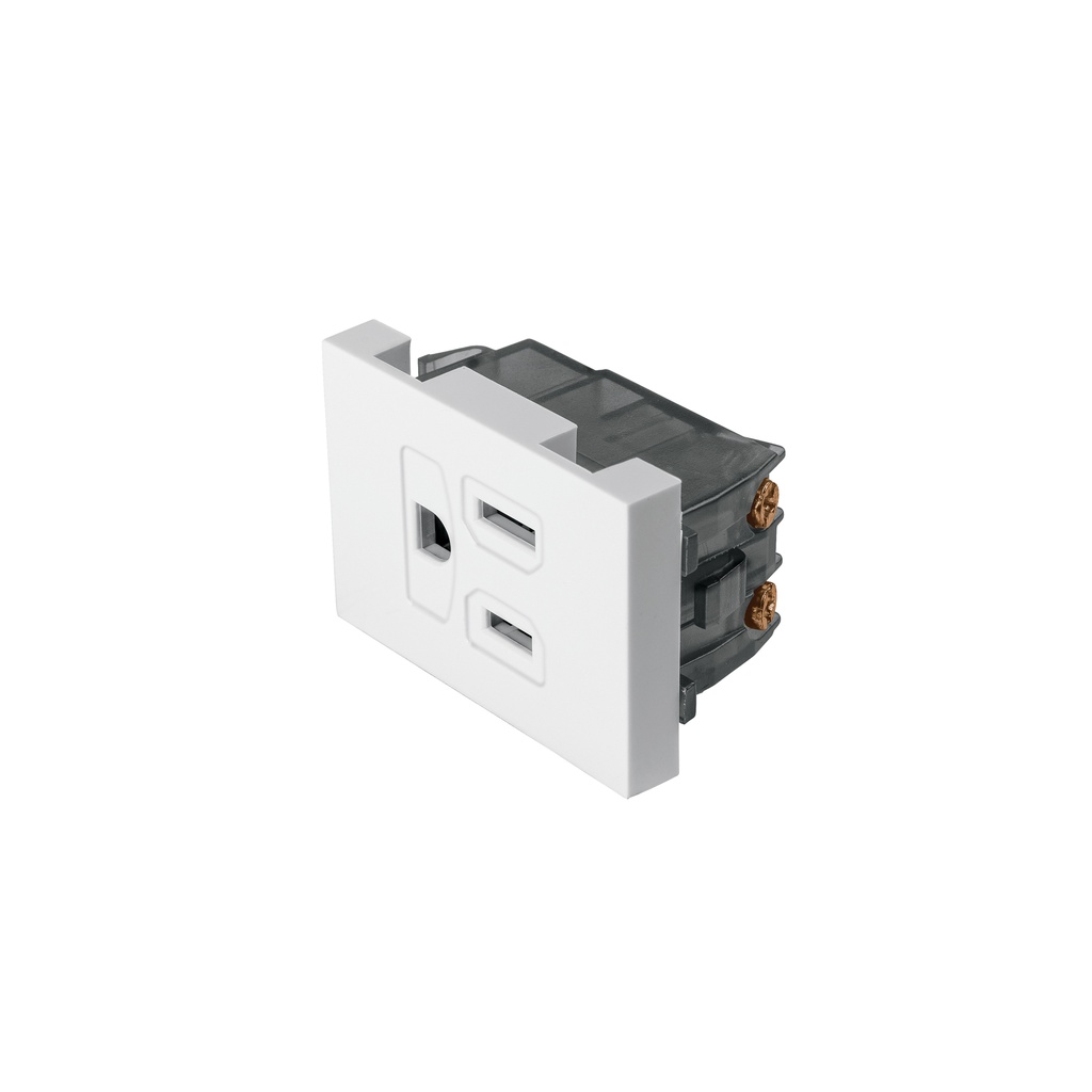 Contacto aterrizado, 1.5 módulos, línea Española, blanco - Pag 400