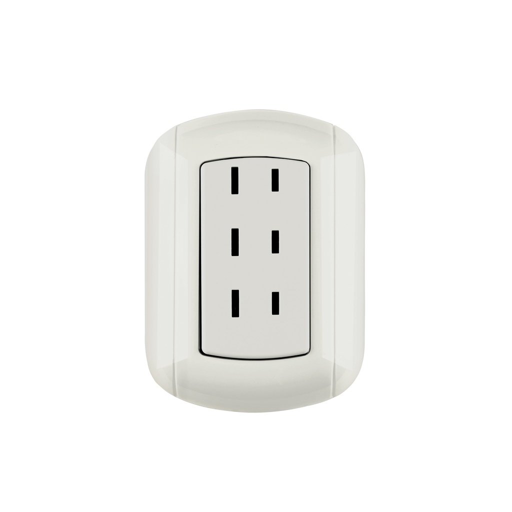 Contacto de sobreponer triple sin tierra, Volteck - Pag 408