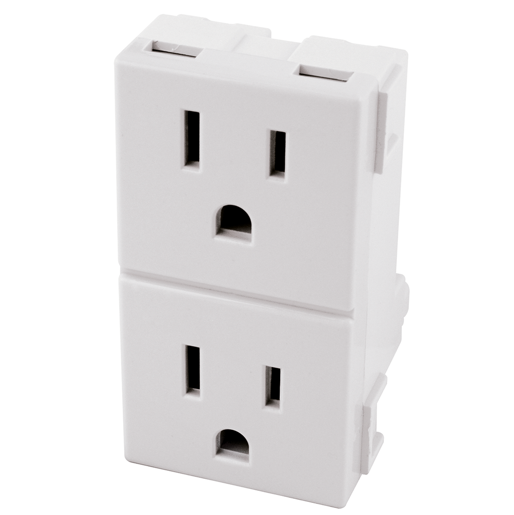 Contacto duplex oculto aterrizado 127V/15A - Blanco