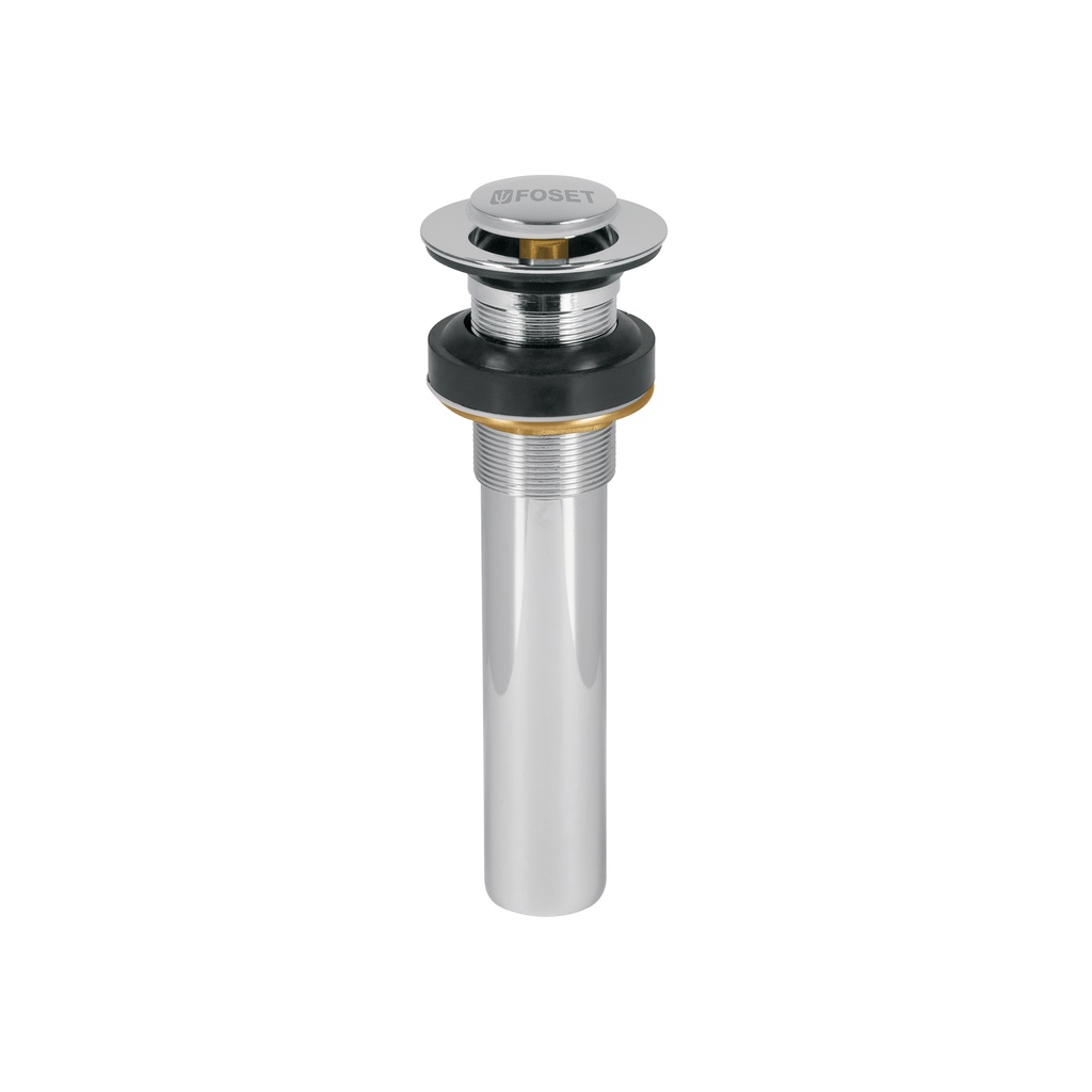 Contra p/lavabo sin rebosadero, sistema push, cromo, 1-1/4'