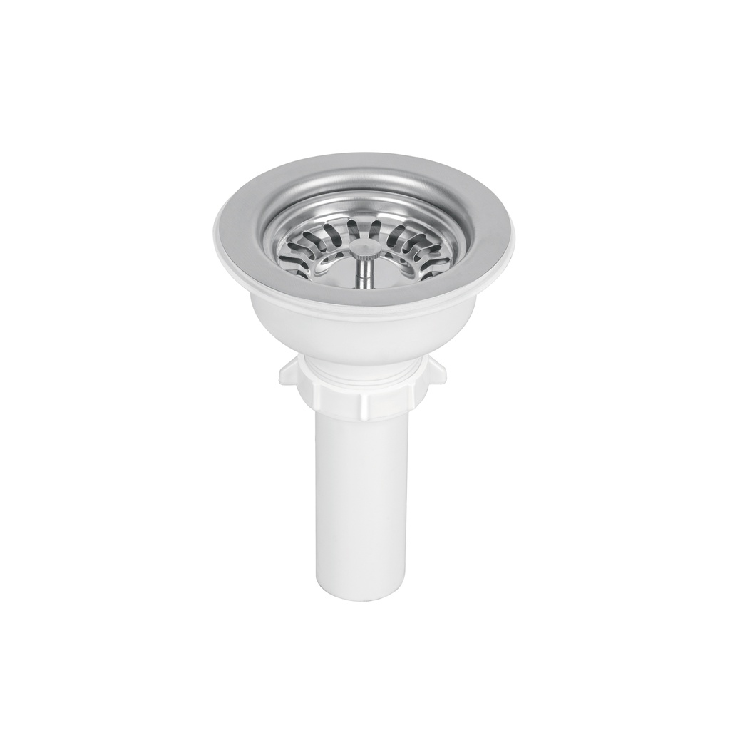 Contracanasta 3-1/2' inox, instalafácil, tubo plástico,Foset - Pag 500