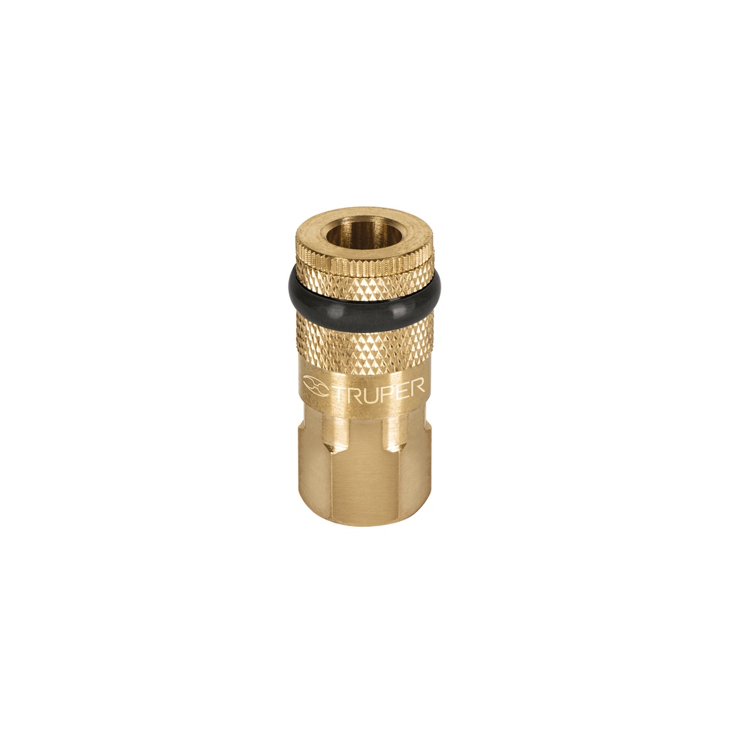 Cople de latón, cuerda 1/4 NPT, hembra, Truper - Pag 95