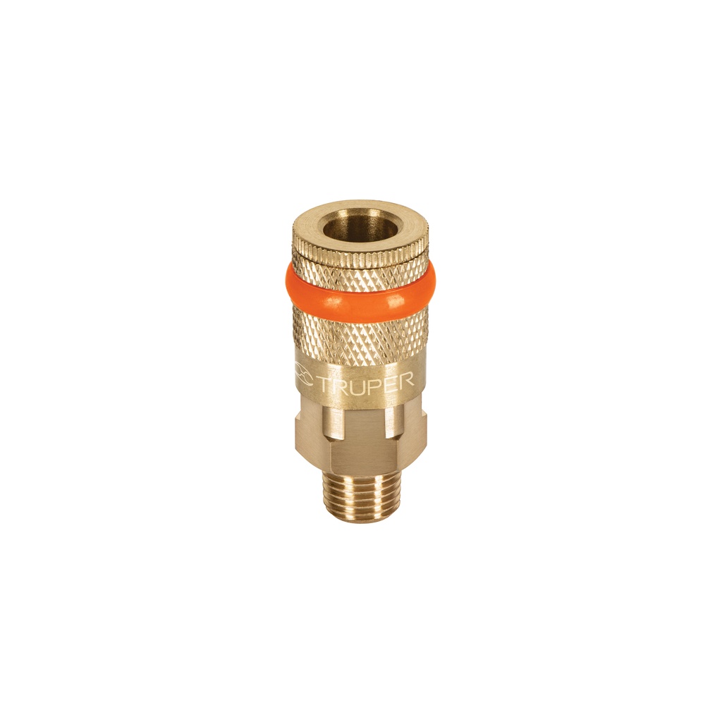 Cople de latón, cuerda 1/4 NPT, macho, Truper - Pag 95
