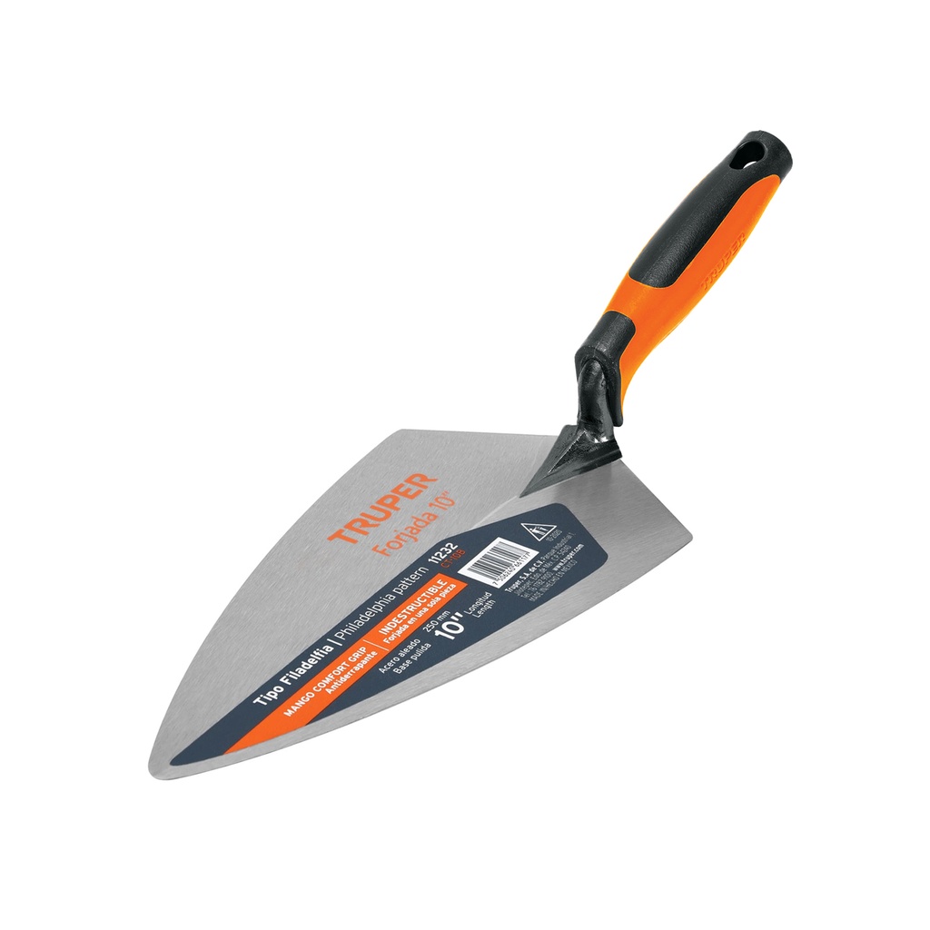 [T11232] Cuchara p/ albañil 10' forjada tipo Filadelfia, Comfort Grip