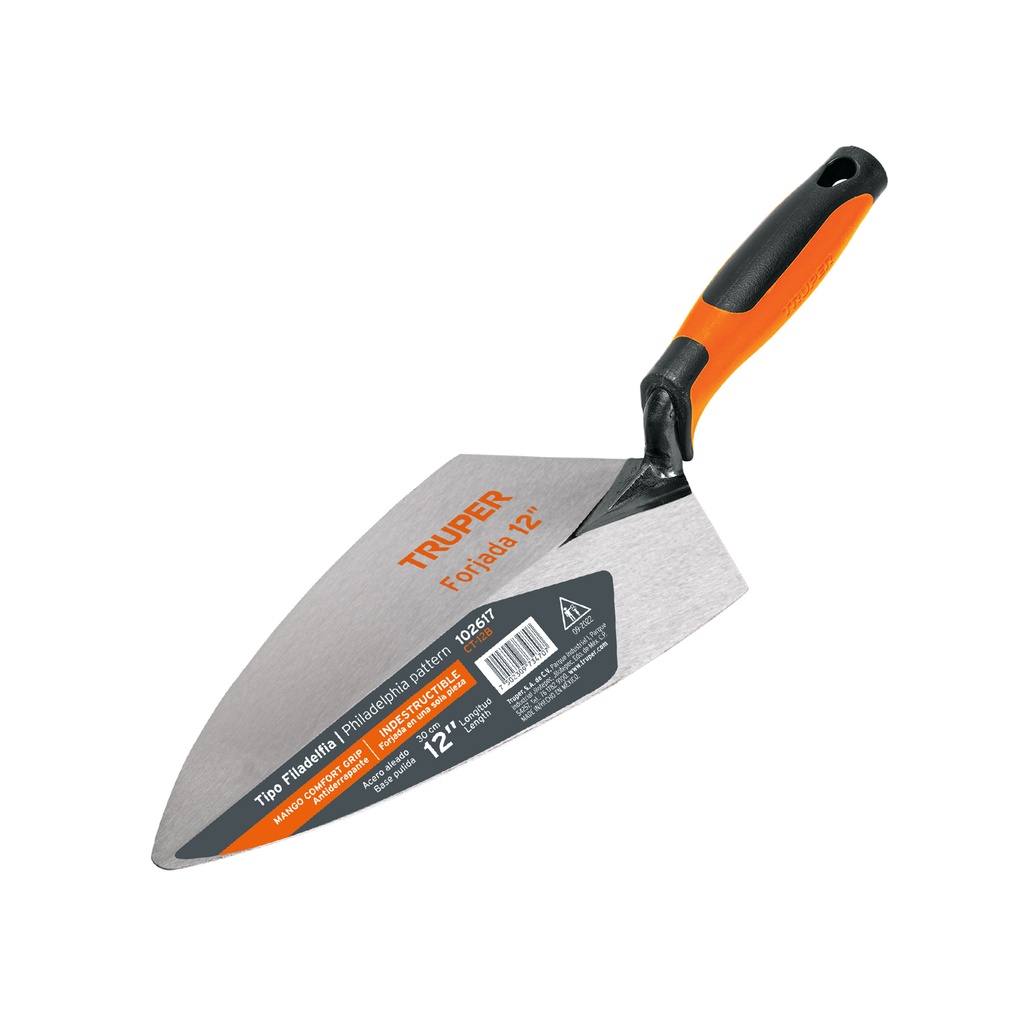Cuchara p/ albañil 12' forjada tipo Filadelfia, Comfort Grip