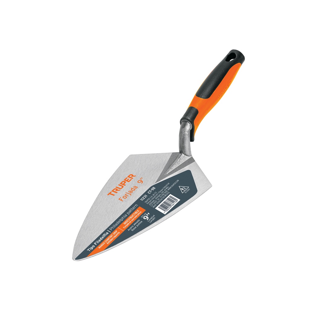 [T11231] Cuchara p/ albañil 9' forjada tipo Filadelfia, Comfort Grip