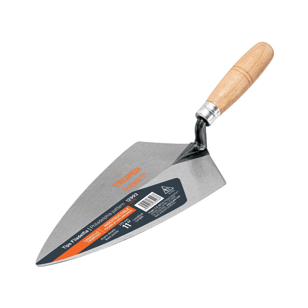 [T12993] Cuchara para albañil 11' forjada tipo Filadelfia, Truper