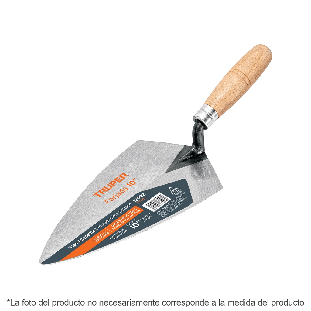 Cuchara para albañil 6' forjada tipo Filadelfia, Truper