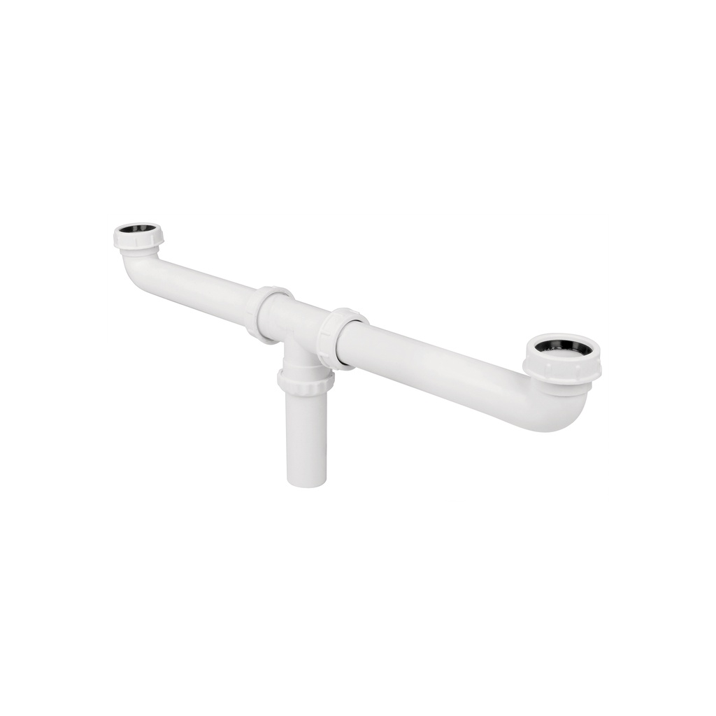 [T48338] Céspol doble para fregadero, polipropileno, 1-1/2', Foset