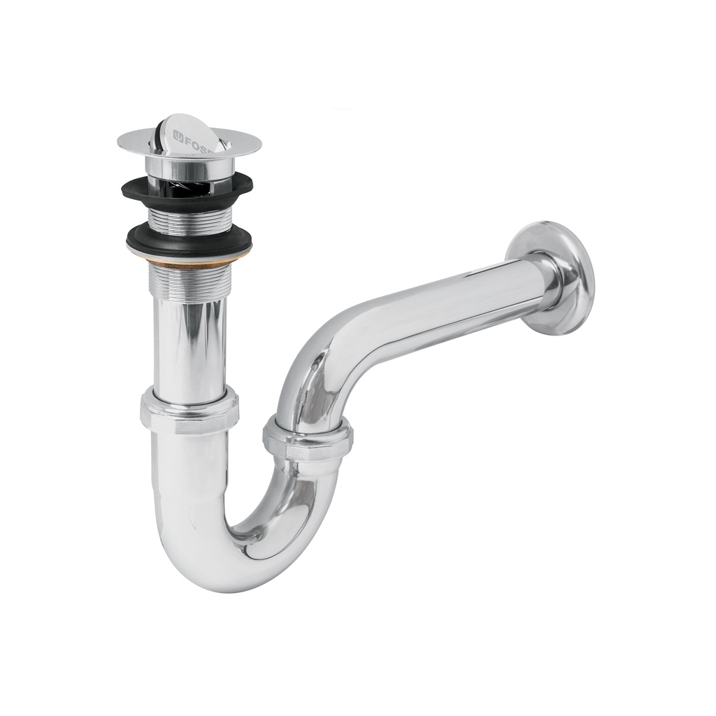 Céspol p/lavabo latón c/contra tipo moneda, cromo, 1-1/4'