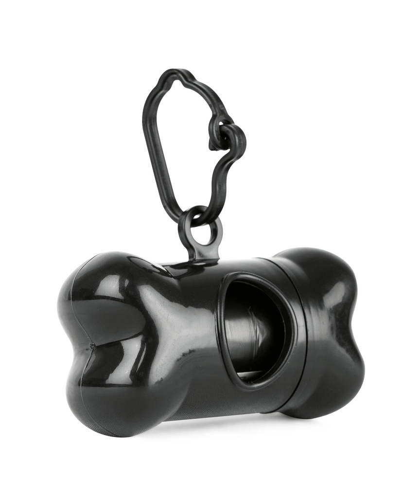 DISPENSADOR DE BOLSAS PARA PERRO - 2  PZAS, NEGRO