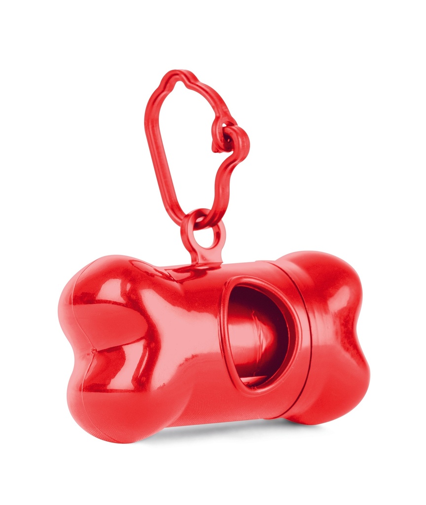 DISPENSADOR DE BOLSAS PARA PERRO - 2  PZAS, ROJO