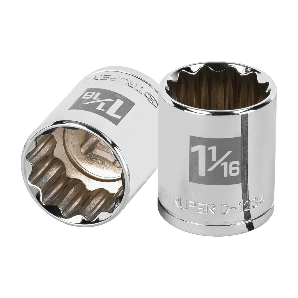 Dado de 1-1/16', 12 puntas, cuadro 1/2', Truper - Pag 120