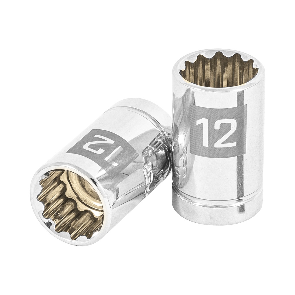 Dado de 12 mm, 12 puntas, cuadro 3/8', Truper