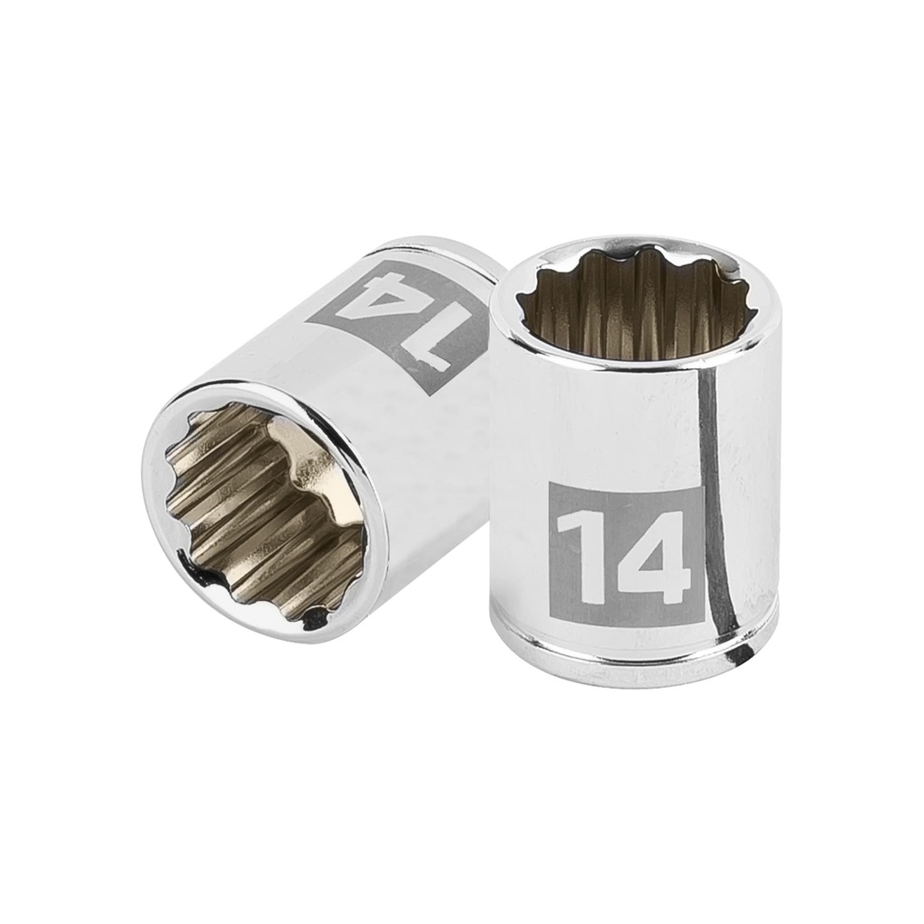[T100953] Dado de 14 mm, 12 puntas, cuadro 1/4', Truper