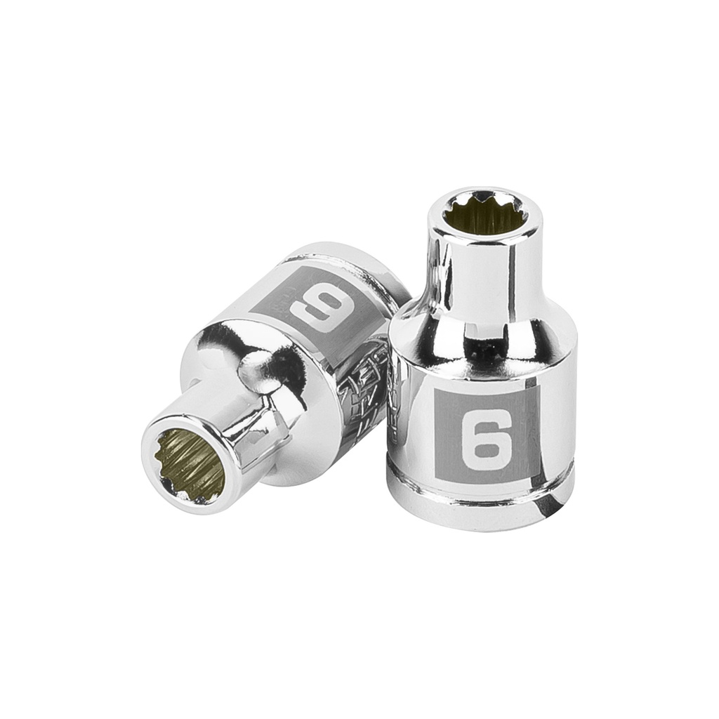Dado de 6 mm, 12 puntas, cuadro 3/8', Truper - Pag 118