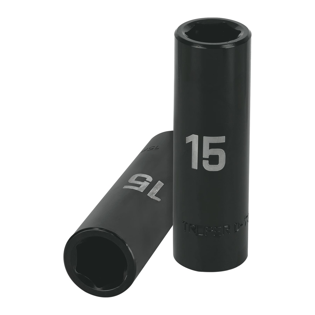 Dado largo cuadro 1/2' de impacto 6 puntas de 15 mm, Truper - Pag 125