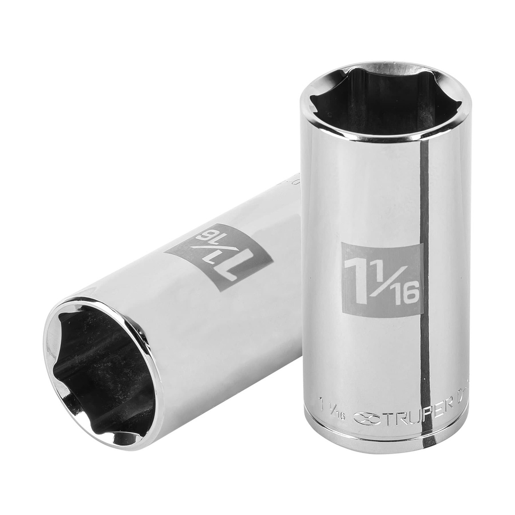 Dado largo de 1-1/16', 6 puntas, cuadro 1/2', Truper - Pag 120