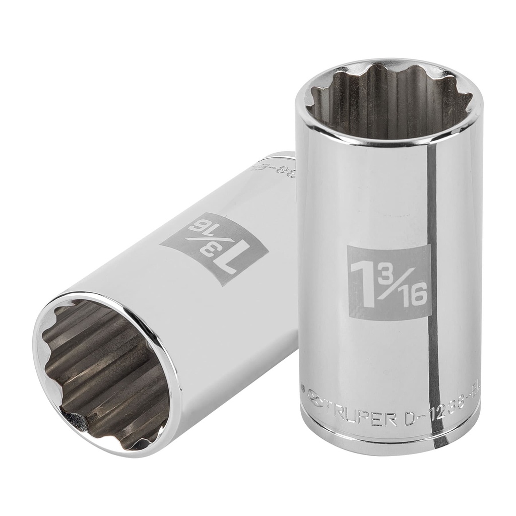 Dado largo de 1-3/16' 12 puntas, cuadro 1/2', Truper - Pag 120