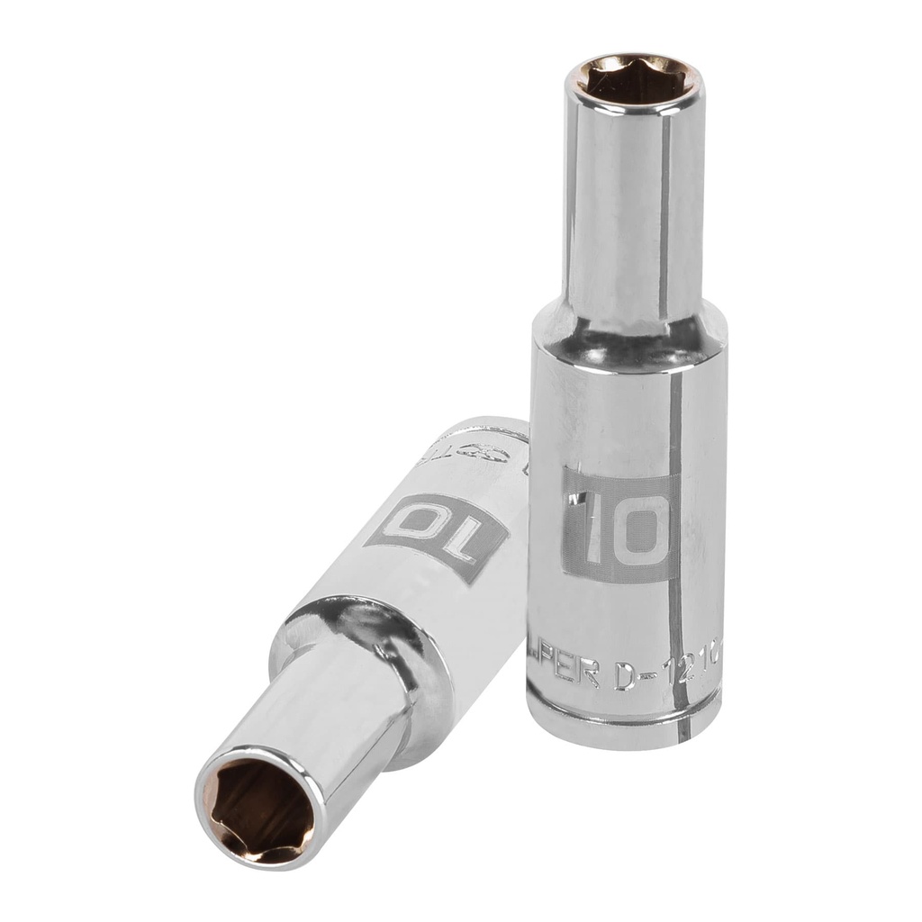 Dado largo de 10 mm, 6 puntas, cuadro 1/2', Truper - Pag 120