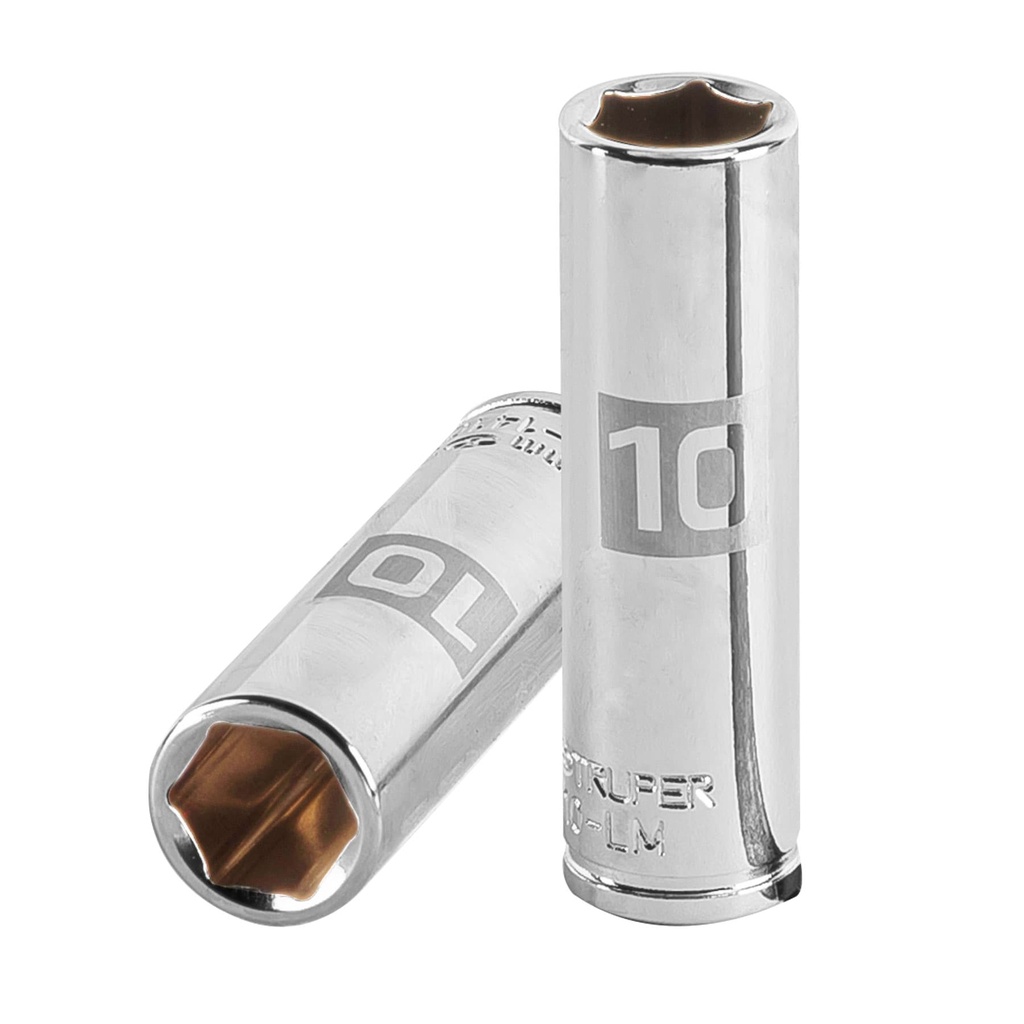 [T13204] Dado largo de 10 mm, 6 puntas, cuadro 1/4', Truper