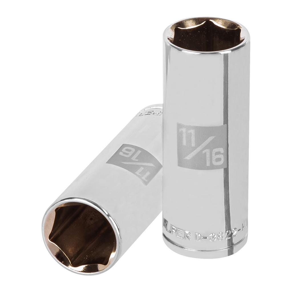 Dado largo de 11/16', 6 puntas, cuadro 3/8', Truper - Pag 118