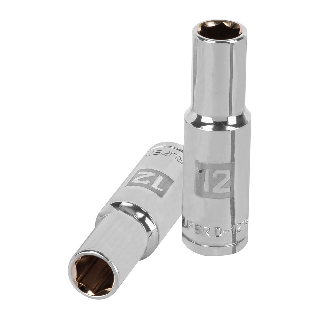 Dado largo de 12 mm, 6 puntas, cuadro 1/2', Truper - Pag 120