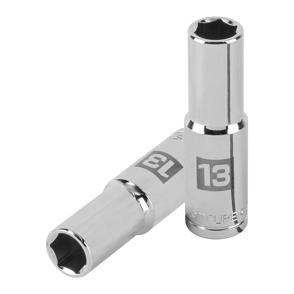 Dado largo de 13 mm, 6 puntas, cuadro 1/2', Truper - Pag 120