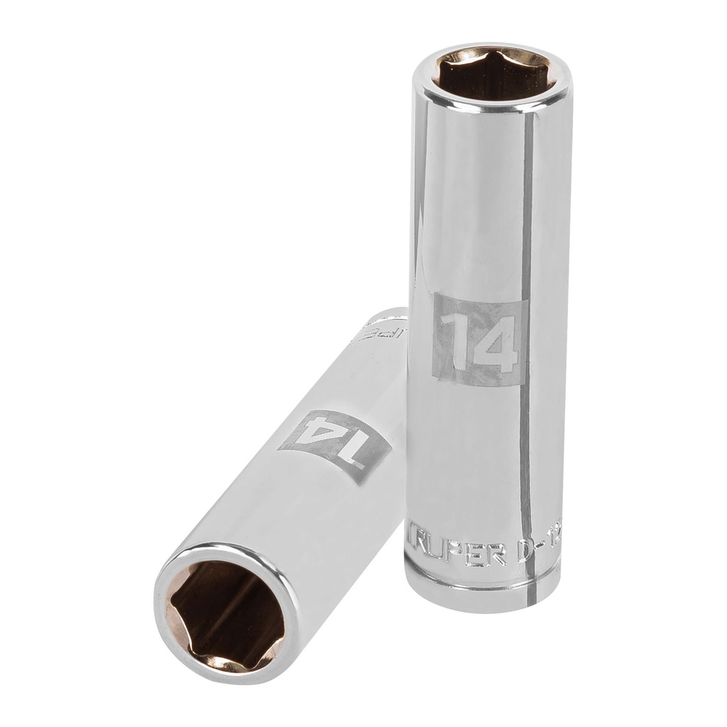 Dado largo de 14 mm, 6 puntas, cuadro 1/2', Truper - Pag 120