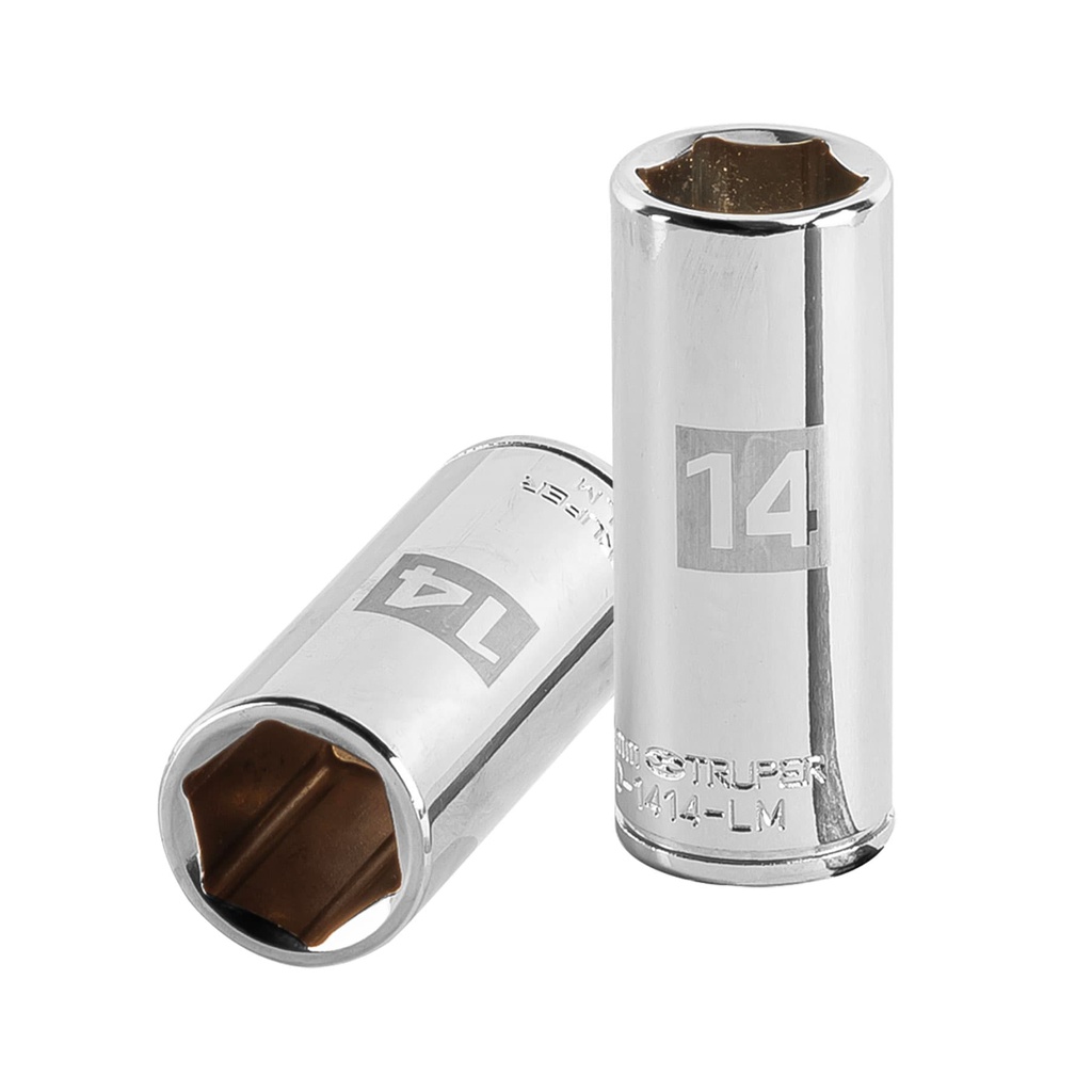 Dado largo de 14 mm, 6 puntas, cuadro 1/4', Truper - Pag 116