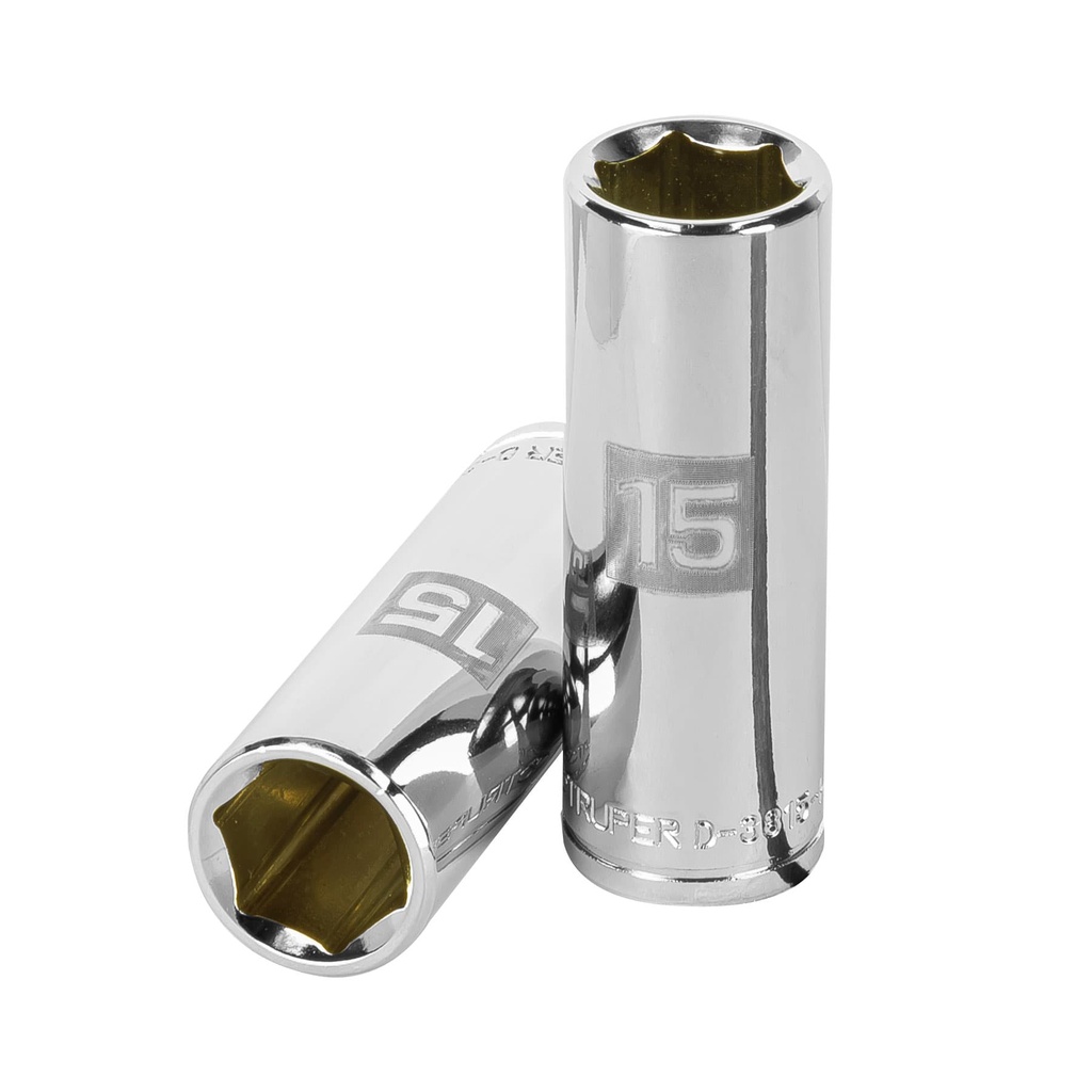 Dado largo de 15 mm, 6 puntas, cuadro 3/8', Truper - Pag 118