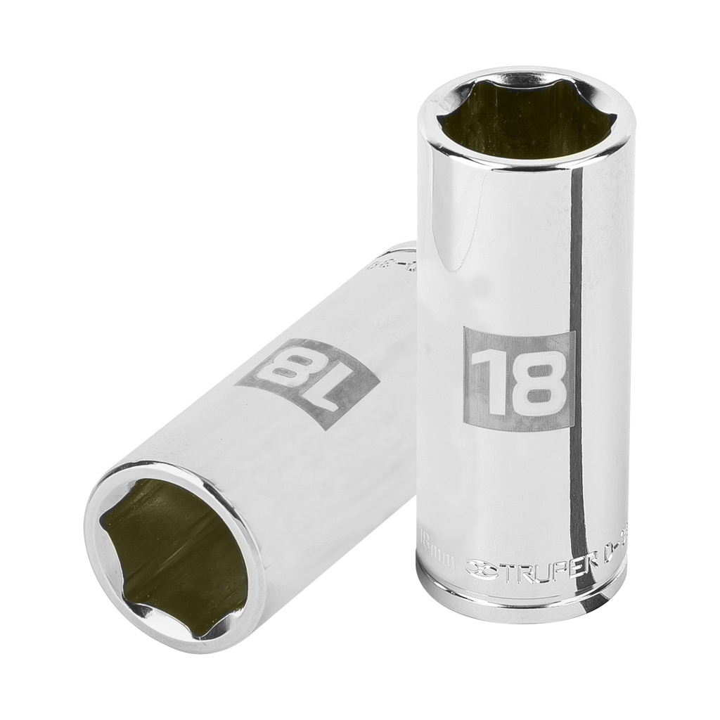 Dado largo de 18 mm, 6 puntas, cuadro 3/8', Truper - Pag 118