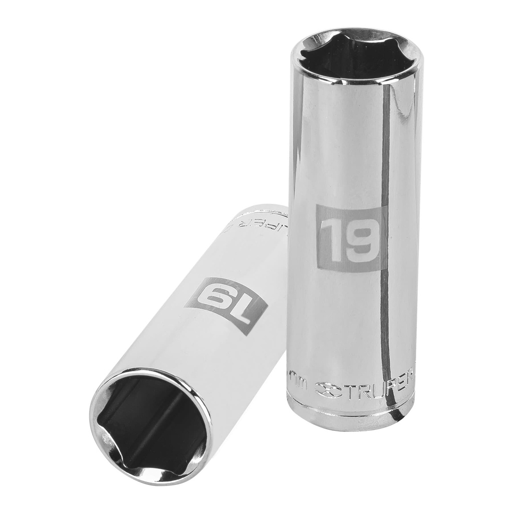 Dado largo de 19 mm, 6 puntas, cuadro 1/2', Truper - Pag 120