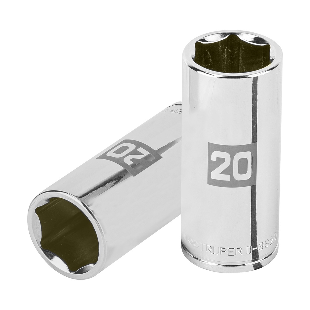 [T100995] Dado largo de 20 mm, 6 puntas, cuadro 3/8', Truper