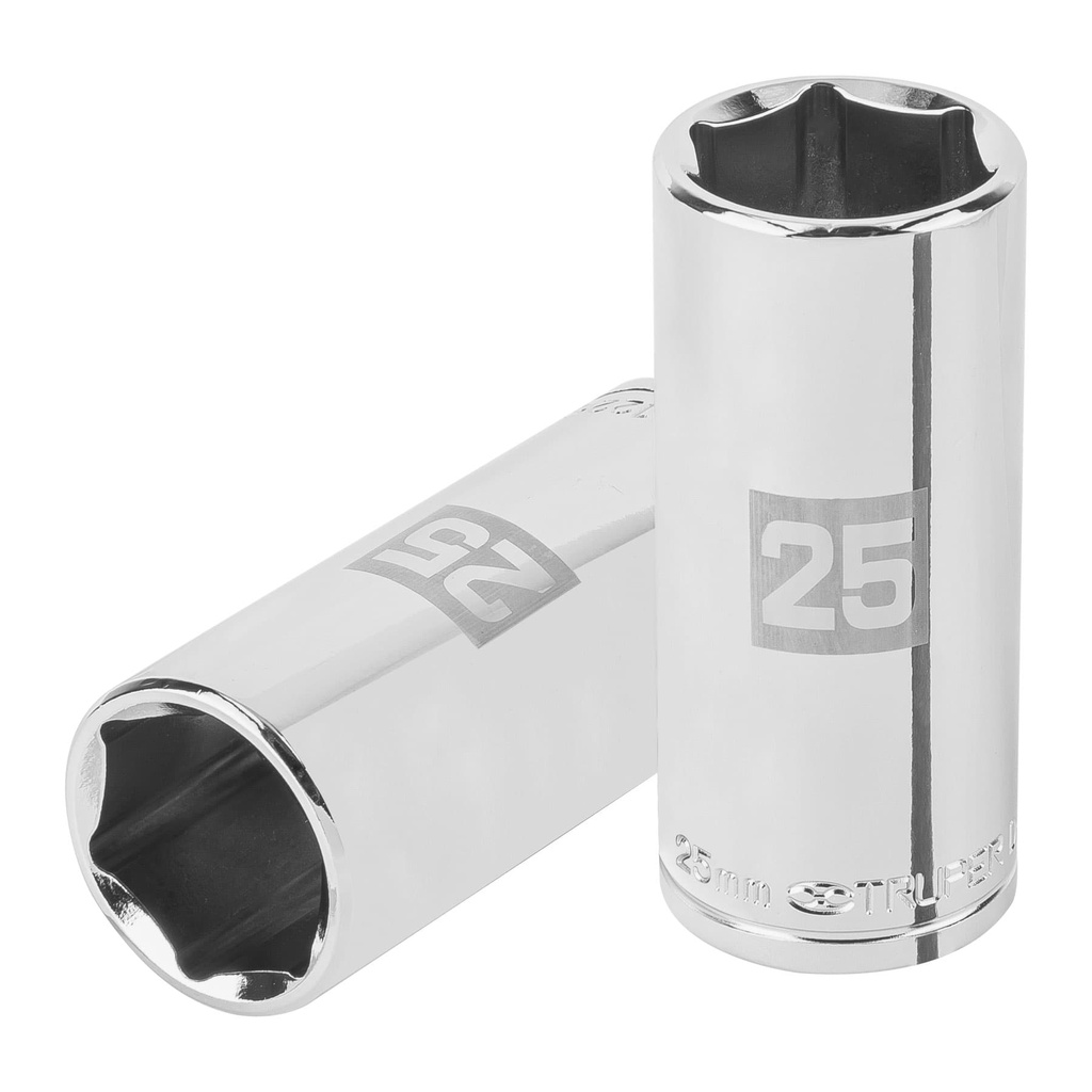 Dado largo de 25 mm, 6 puntas, cuadro 1/2', Truper - Pag 120