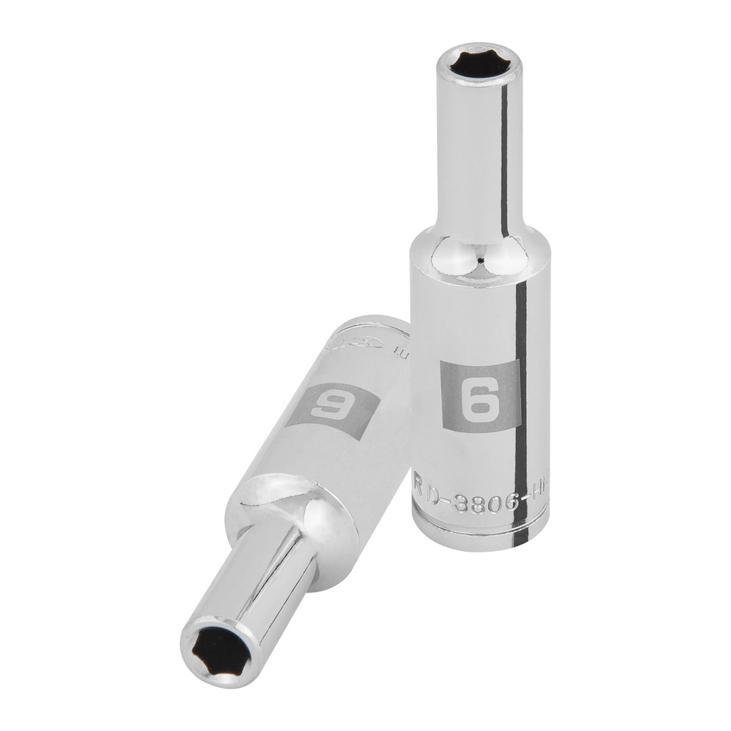 Dado largo de 6 mm, 6 puntas, cuadro 3/8', Truper - Pag 118