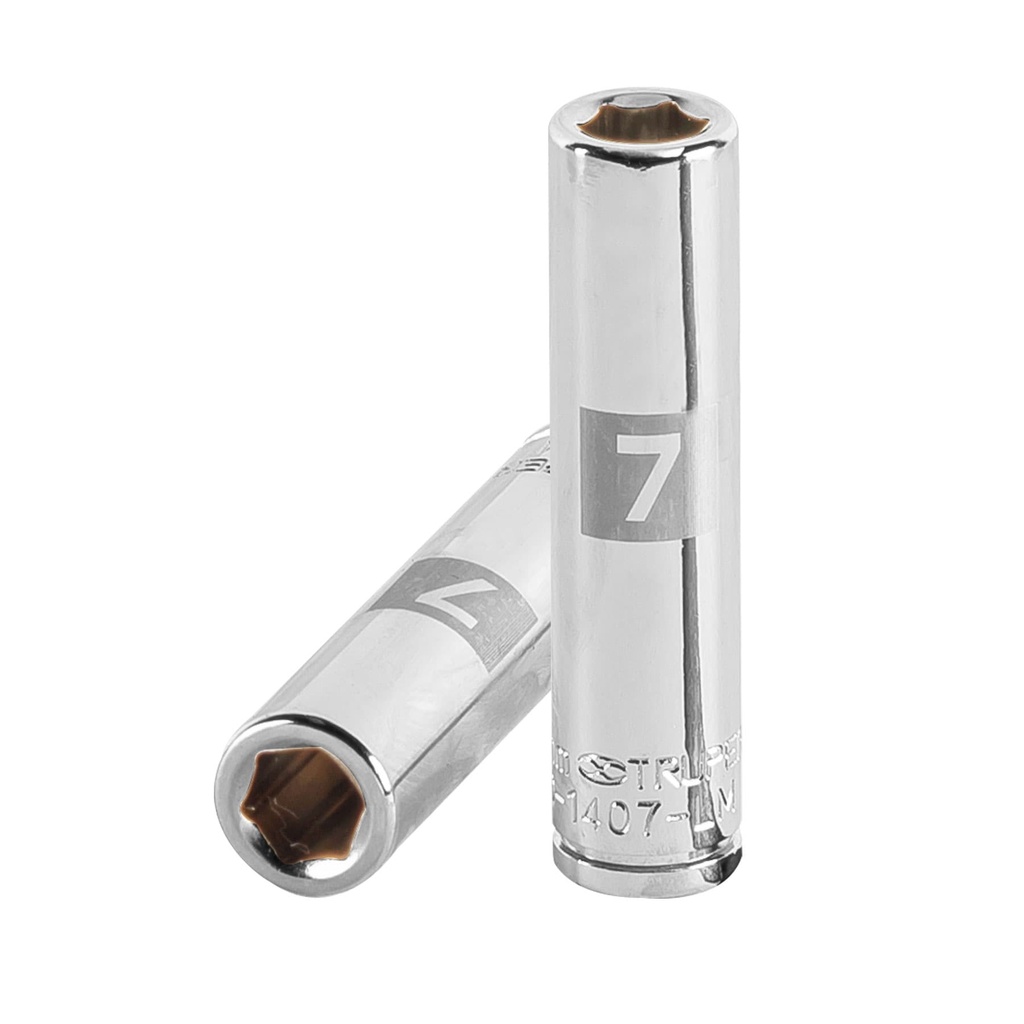 Dado largo de 7 mm, 6 puntas, cuadro 1/4', Truper - Pag 116