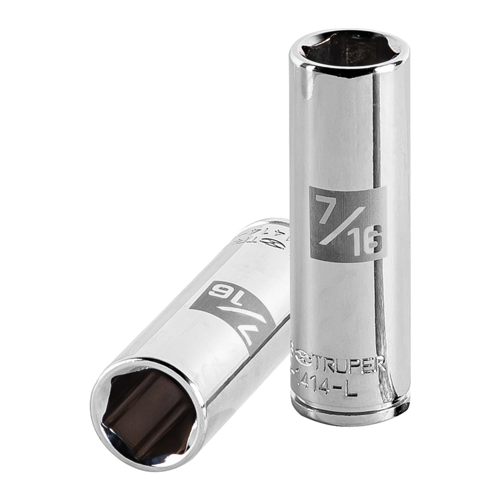 Dado largo de 7/16', 6 puntas, cuadro 1/4', Truper - Pag 116