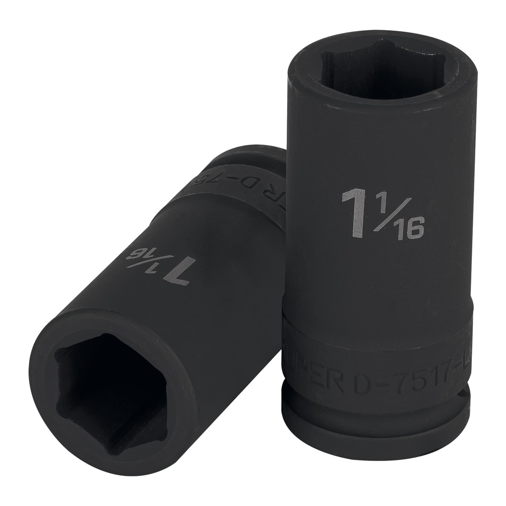 Dado largo de impacto de 1-1/16', 6 puntas, cuadro 3/4' - Pag 125
