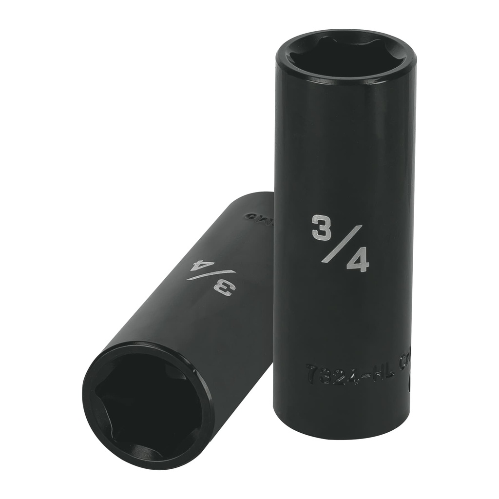 Dado largo impacto de 3/4', 6 puntas, cuadro 1/2', Truper - Pag 125
