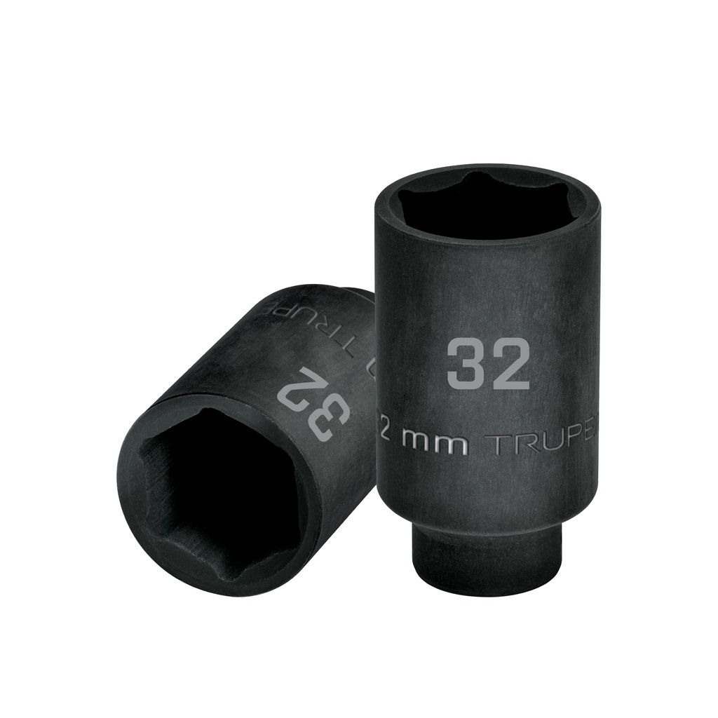 Dado largo impacto de 32 mm, 6 puntas, cuadro 1/2', Truper - Pag 125