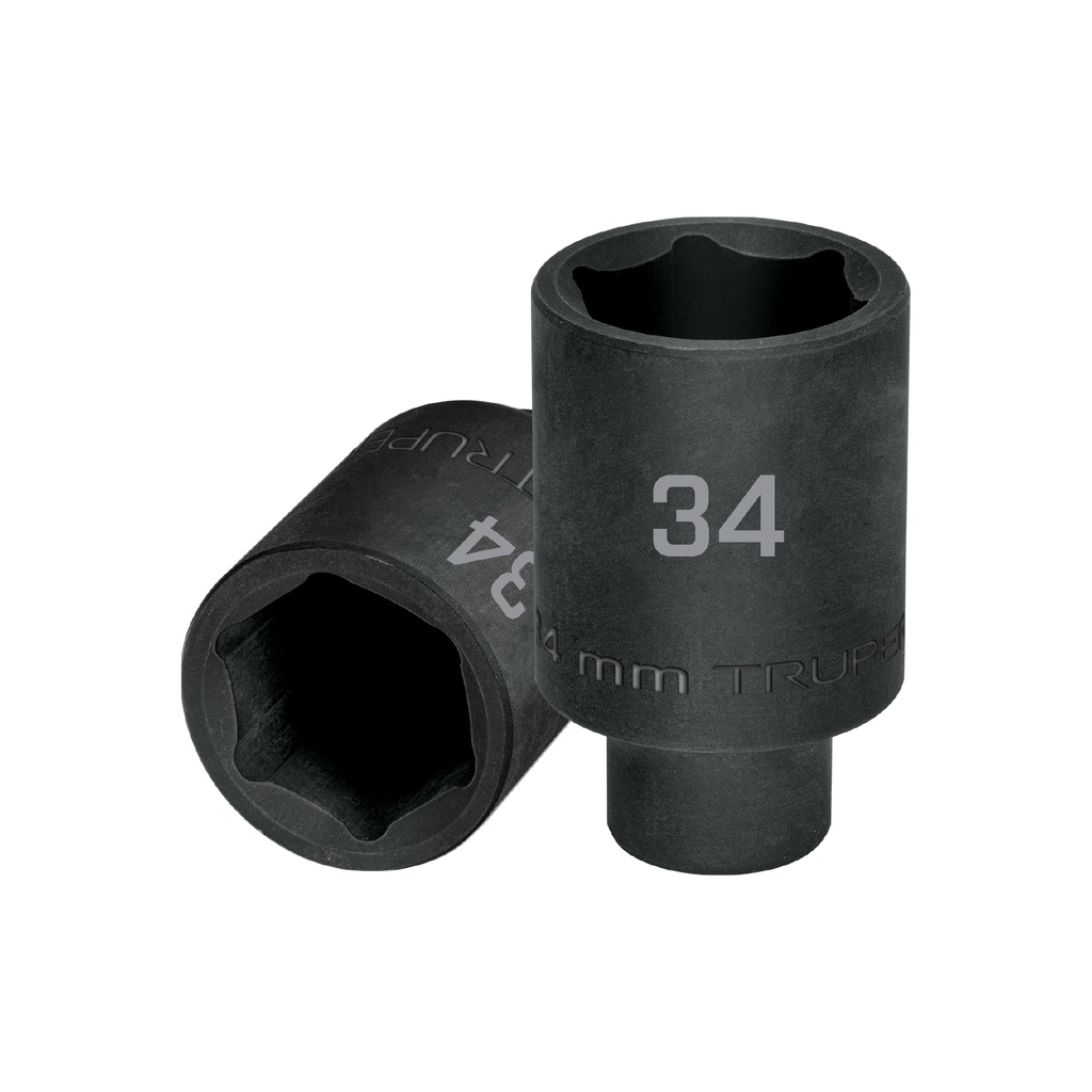 Dado largo impacto de 34 mm, 6 puntas, cuadro 1/2', Truper - Pag 125