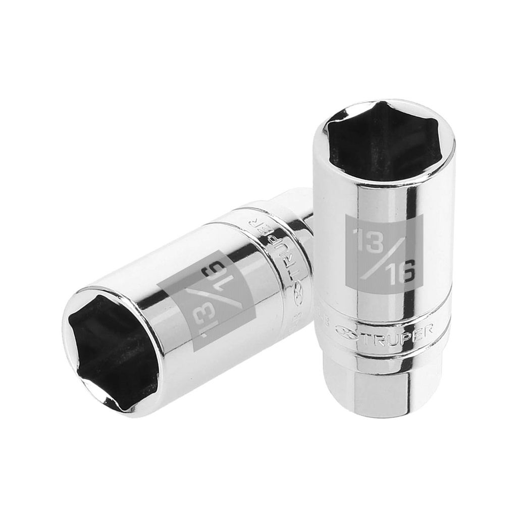 Dado para bujías de 13/16', 6 puntas, cuadro 3/8', Truper - Pag 118