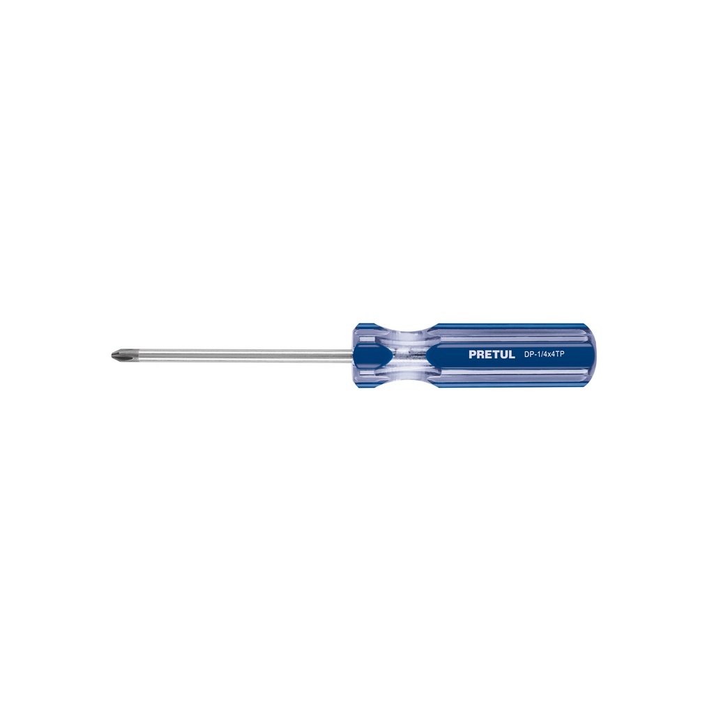 [T21474] Desarmador de cruz 1/4 x 4' mango de PVC, Pretul